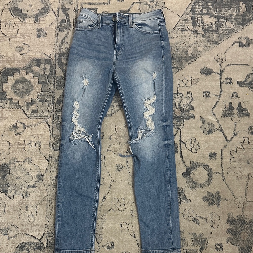 Classic Blue Distressed Skinny Jeans